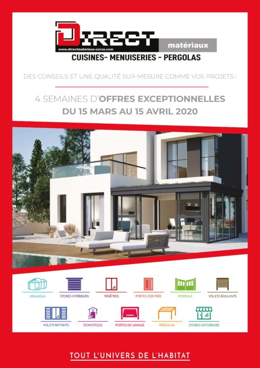 Couverture du prospectus de promotion de printemps de notre adhérent corse Direct Matériaux